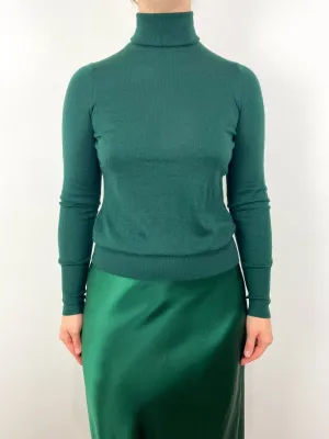 Alida Turtleneck Sweater in Bottle Green Cashmere