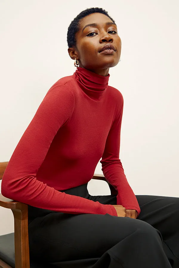 Axam Turtleneck - Organic Ribbed Pima Cotton :: Cardinal