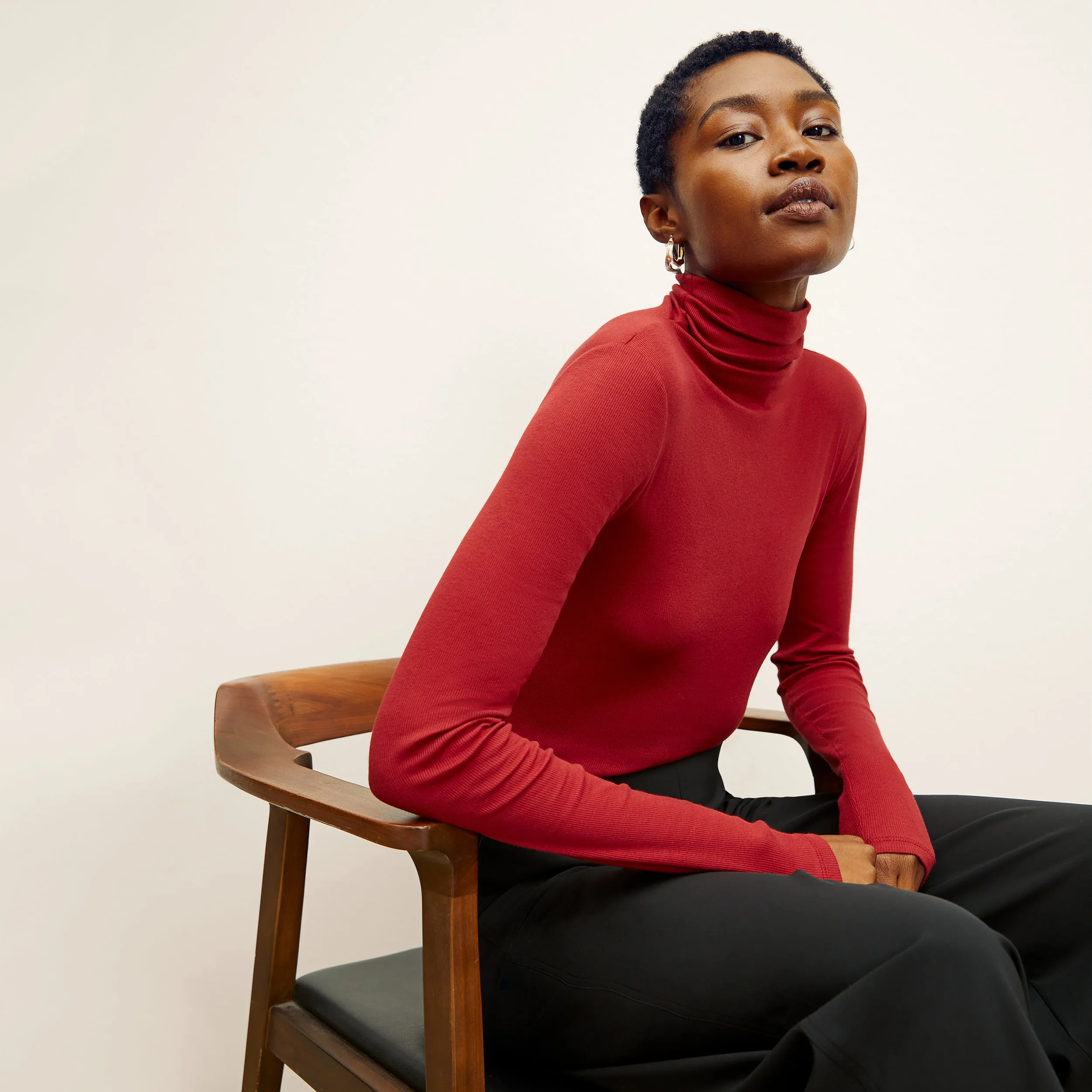 Axam Turtleneck - Organic Ribbed Pima Cotton :: Cardinal