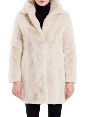 BELLE FARE faux fur coat, cream