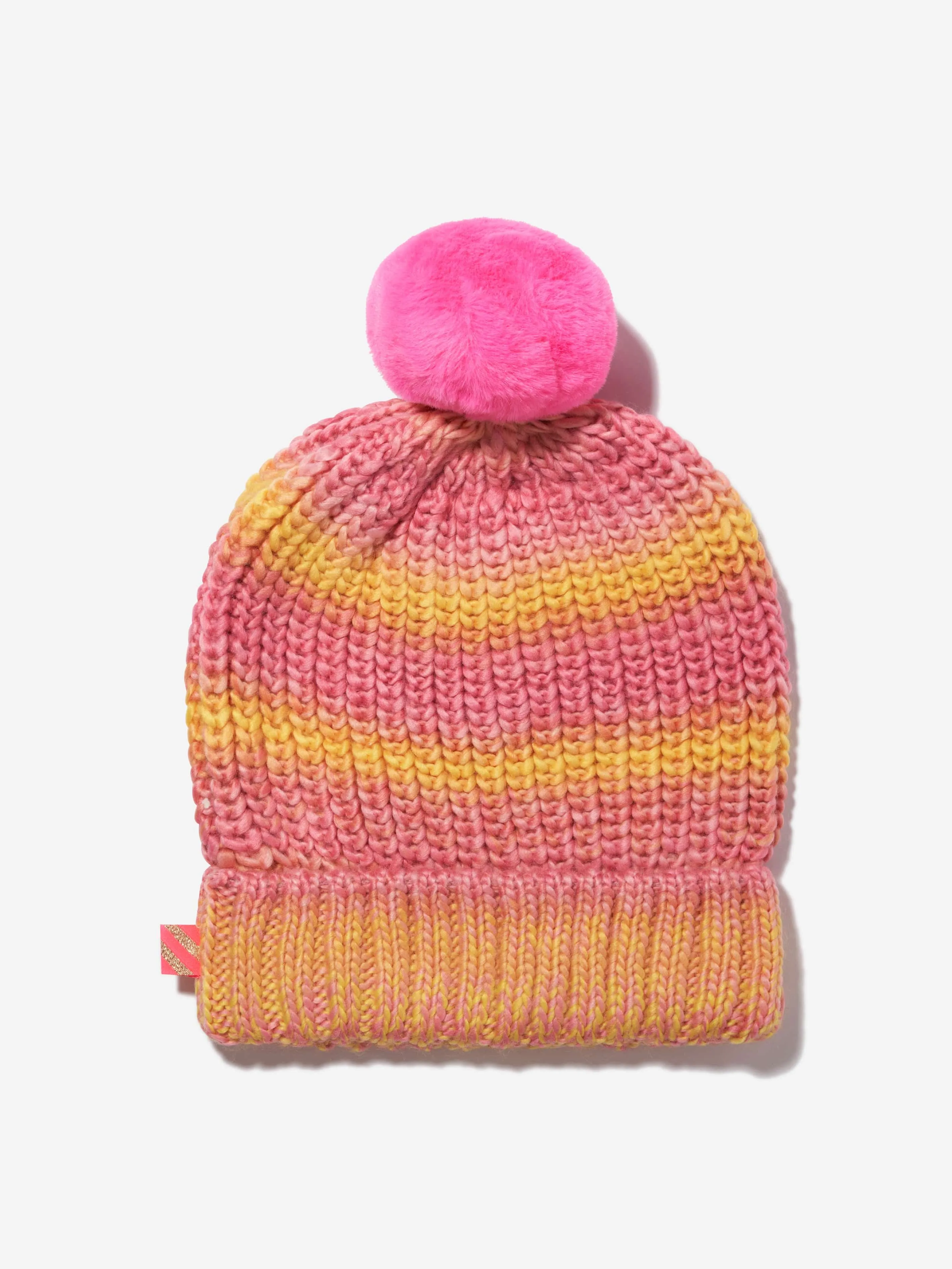 Billieblush Girls Striped Bobble Hat in Lilac