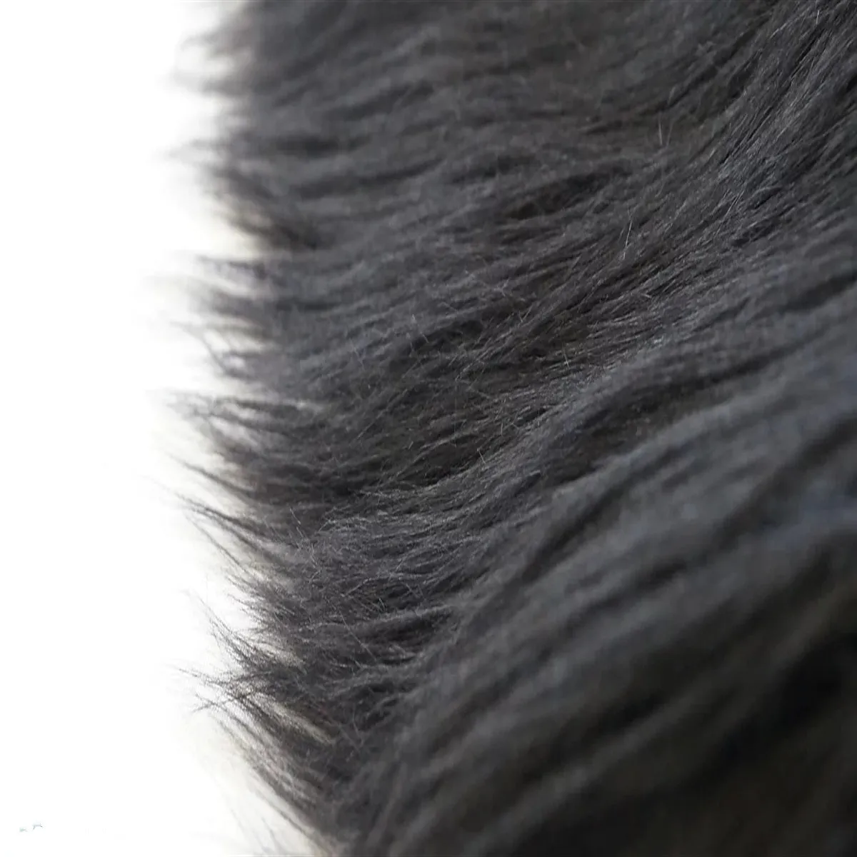 Black Shaggy Mohair Faux Fur Fabric/ 3-4 Inches Long Pile