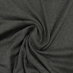 Charcoal Heather Organic Cotton Waffle Thermal Fabric