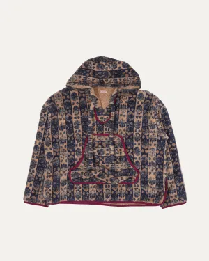 Damask Stripe Fleece Baja Hooded Parka