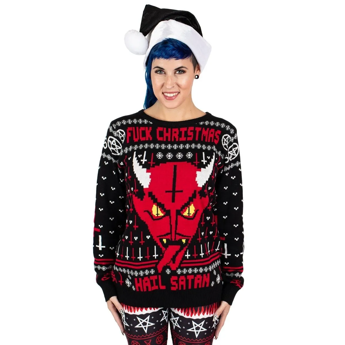 Demon Face Knit Christmas Sweater