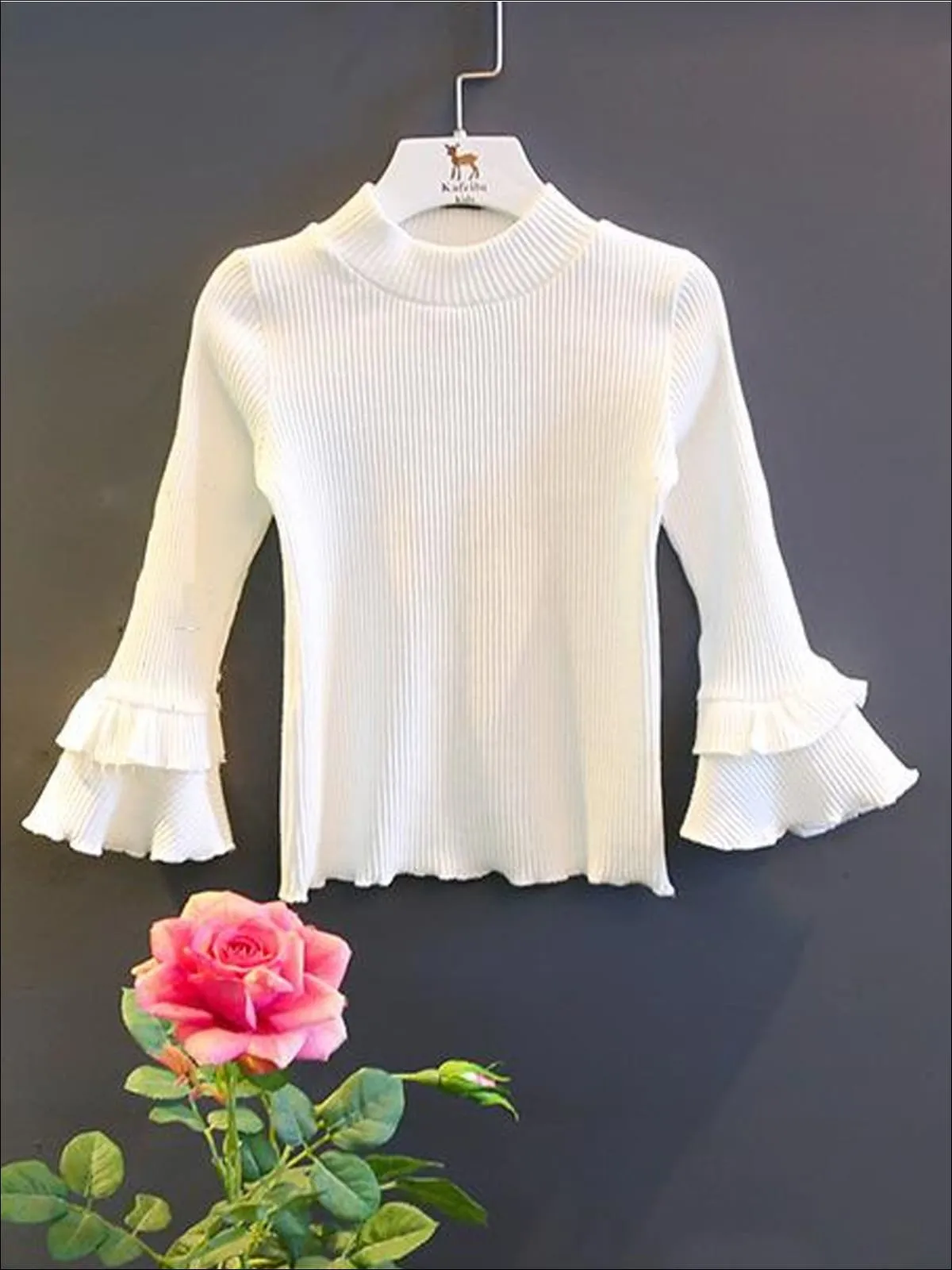 Double Flare Sleeve Knit Top