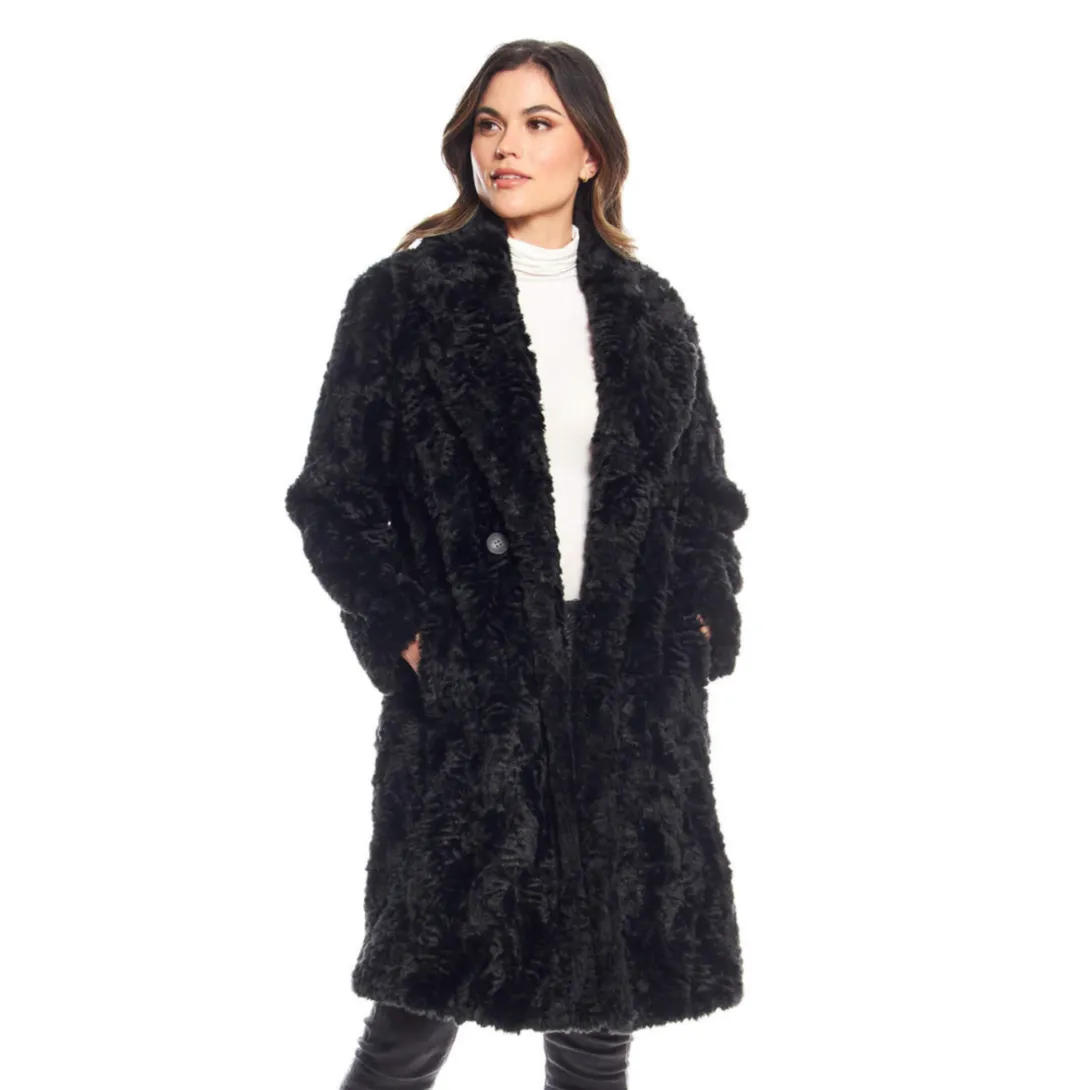 Fabulous Fur Persian Faux-Fur Stroller Coat in Black - 14745-BK