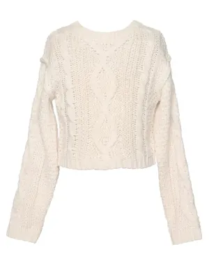 GBY Cream Cable Knit Sweater Tween