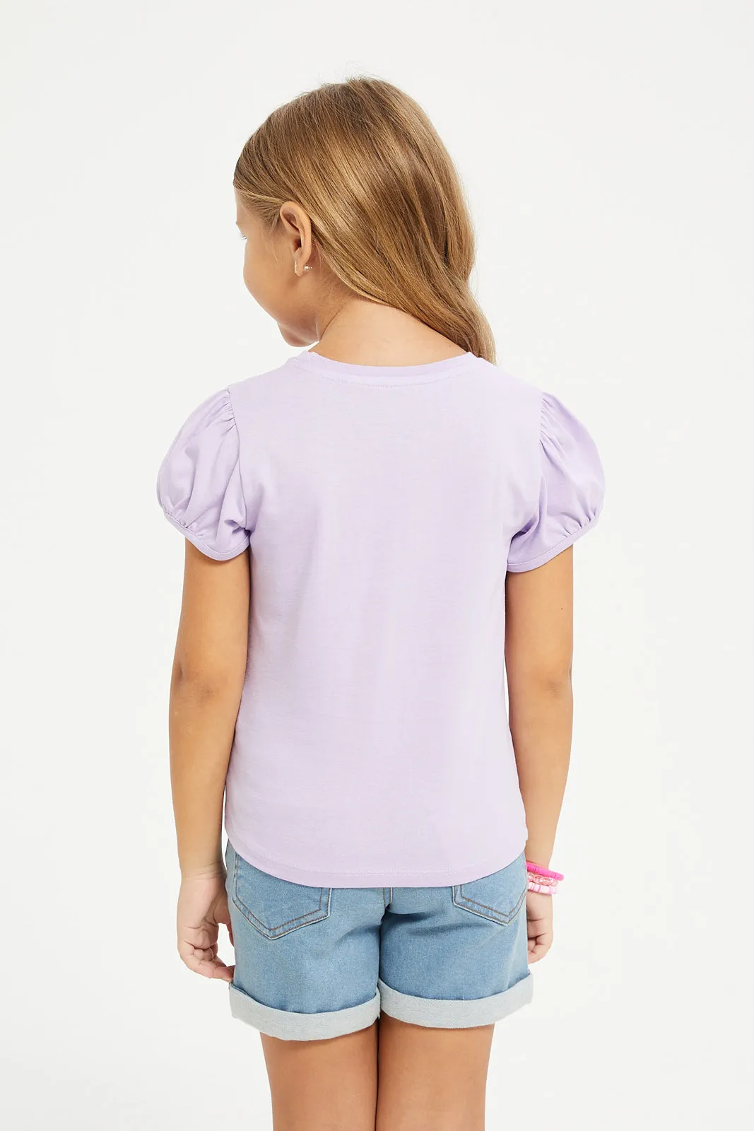 Girls Lilac Life Is Lovely Print T-Shirt