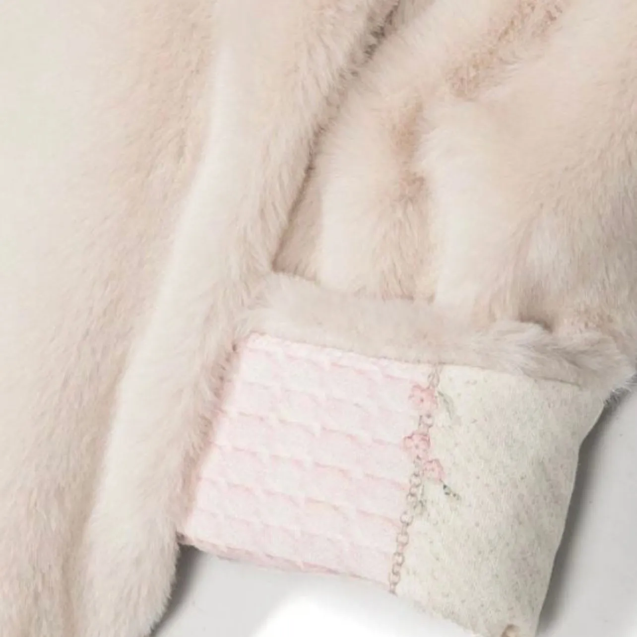 Girls Pink Faux Fur Reversible Coat