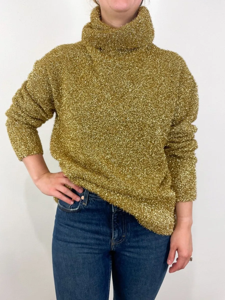 Gretchen Turtleneck in Gold Metallic