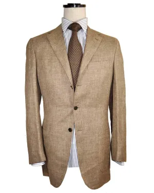 Kiton Sport Coat Brown Gray Linen Cashmere EU 50/ US 40 L - REDUCED SALE