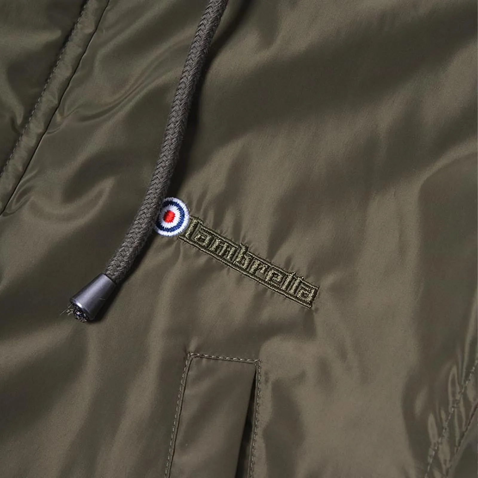 Lambretta Mens Utility Faux Fur Parka Jacket - Khaki