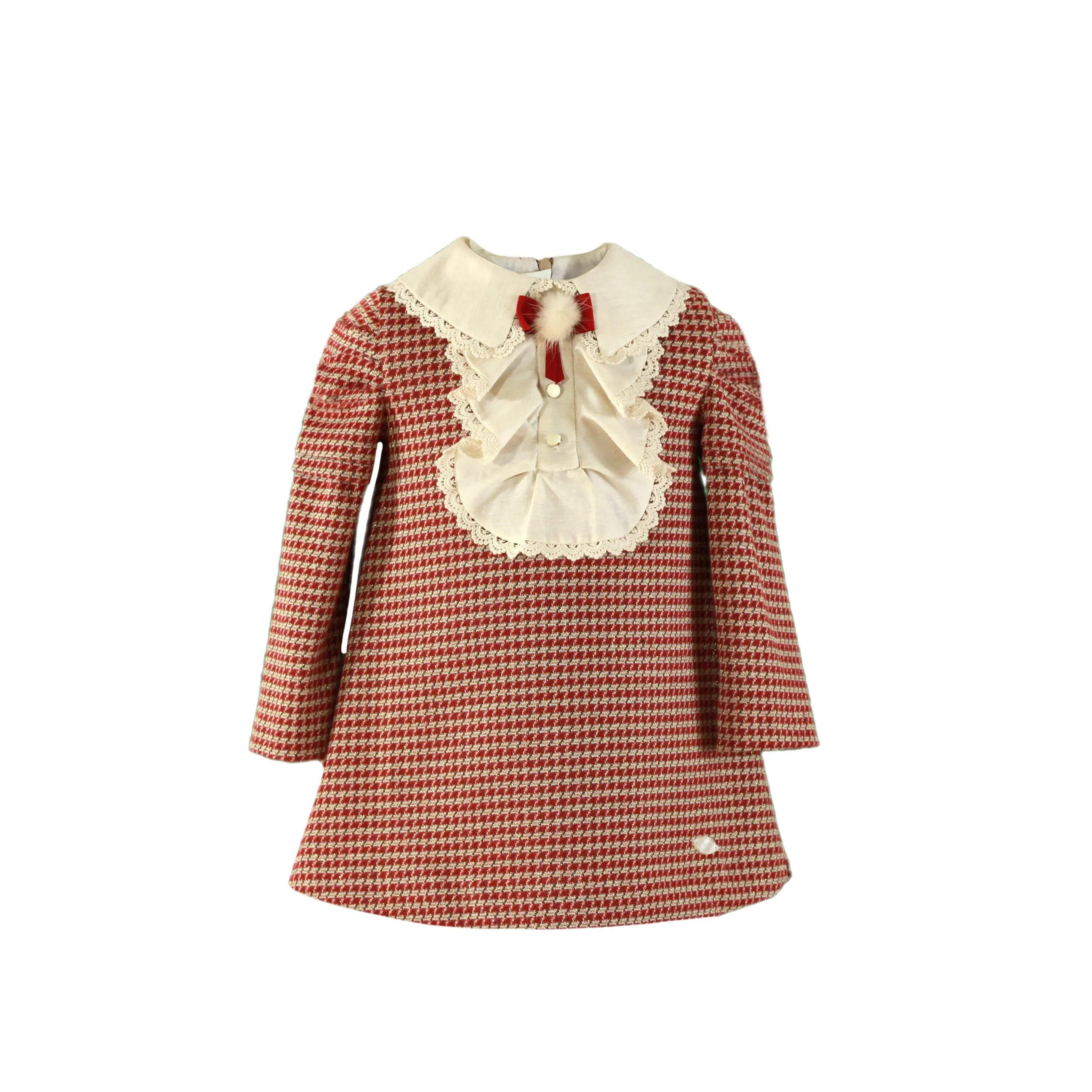 Miranda AW24 - Girls Red & Cream Check Dress 247V