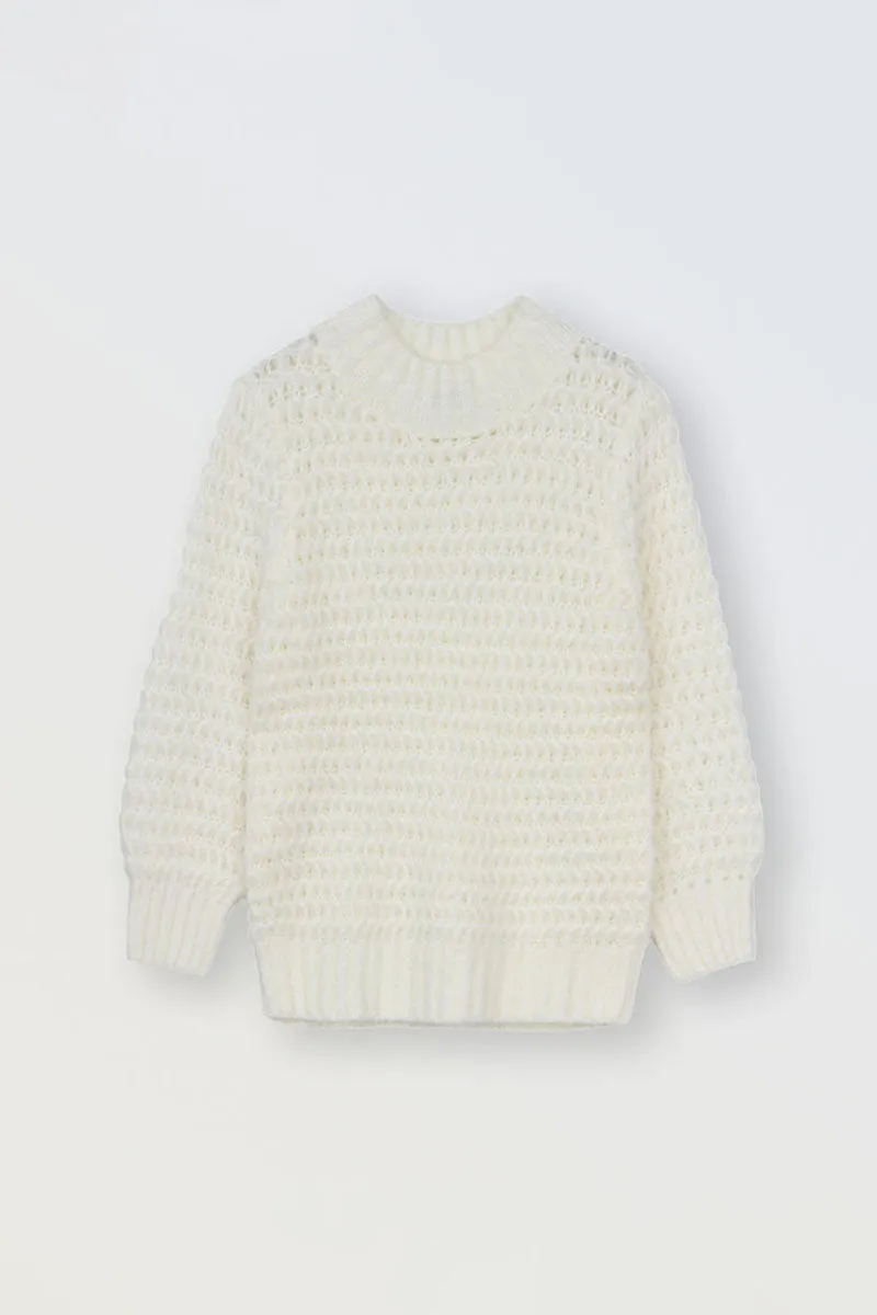 MOL Tween Cream Knit Chunky Sweater