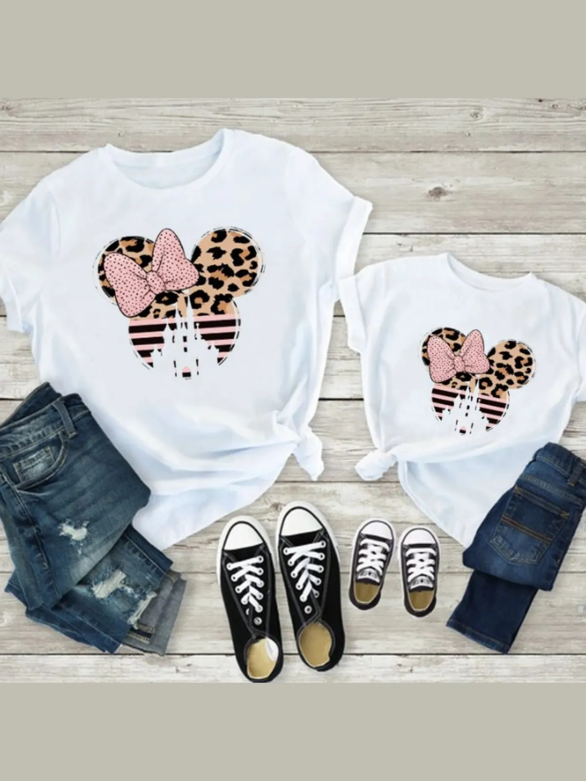 Mommy and Me Leopard Miss Mouse Tops