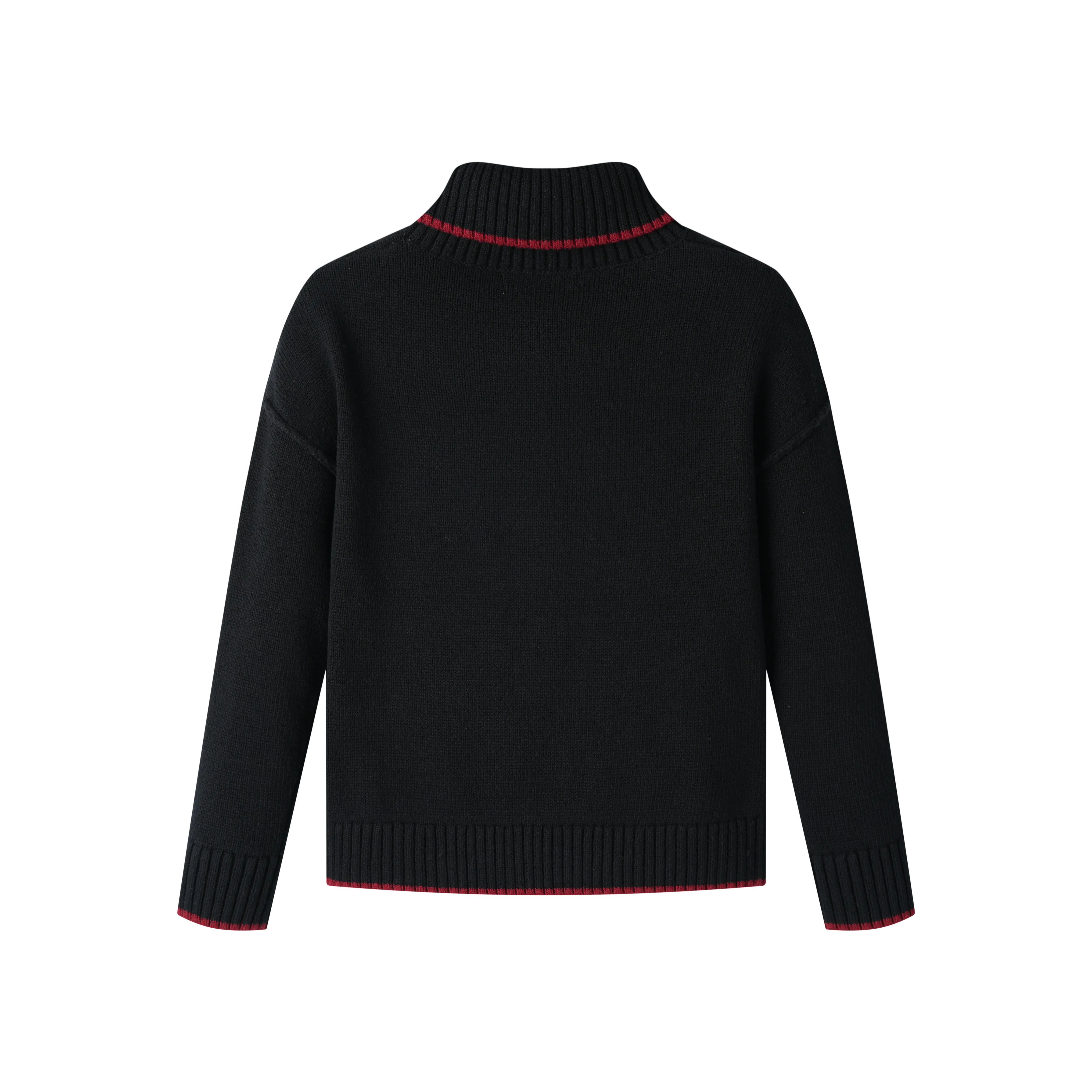 P EMBLEM TURTLENECK SWEATER-BLACK