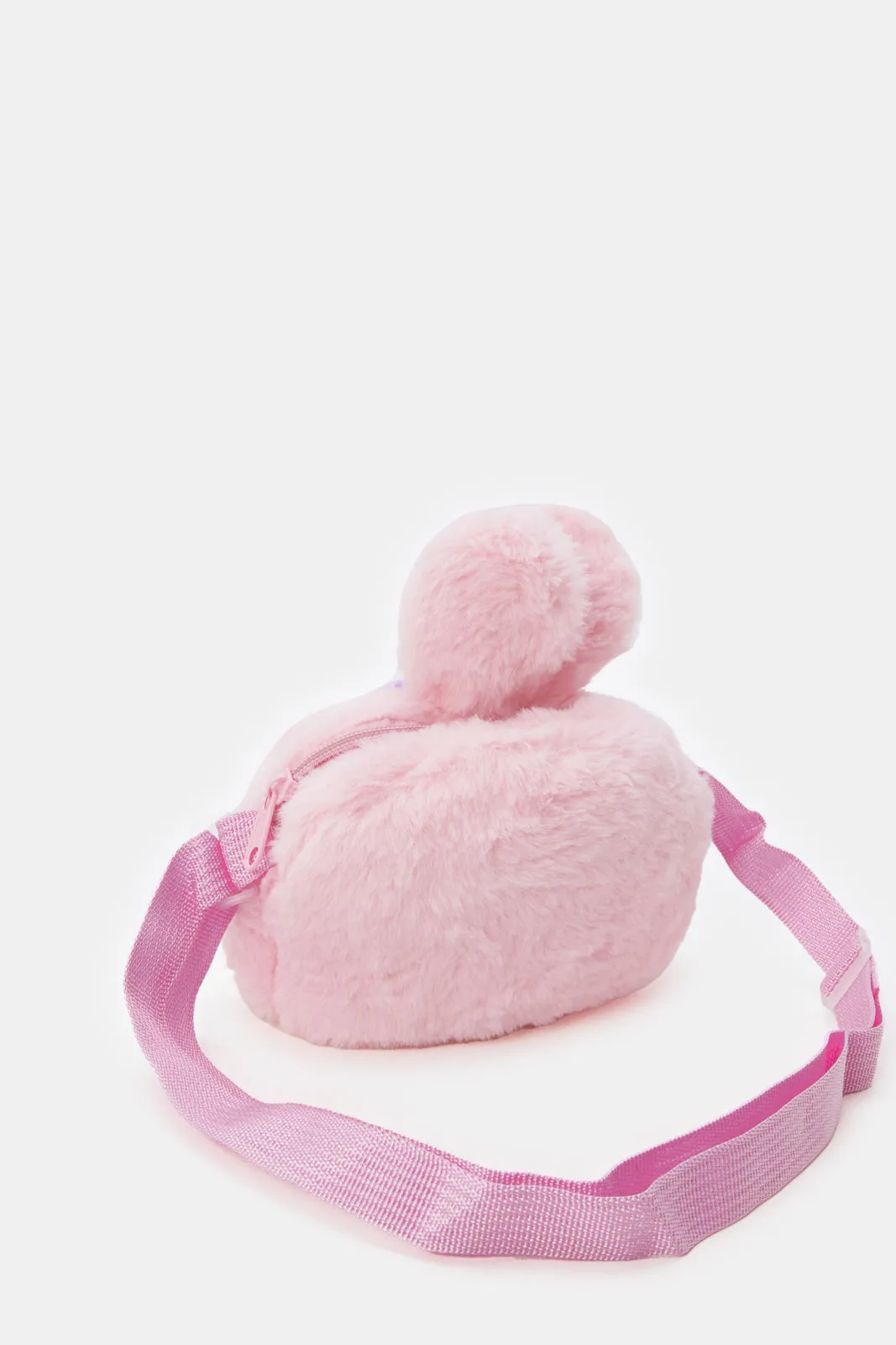 Pink Character Faux Fur Backpack