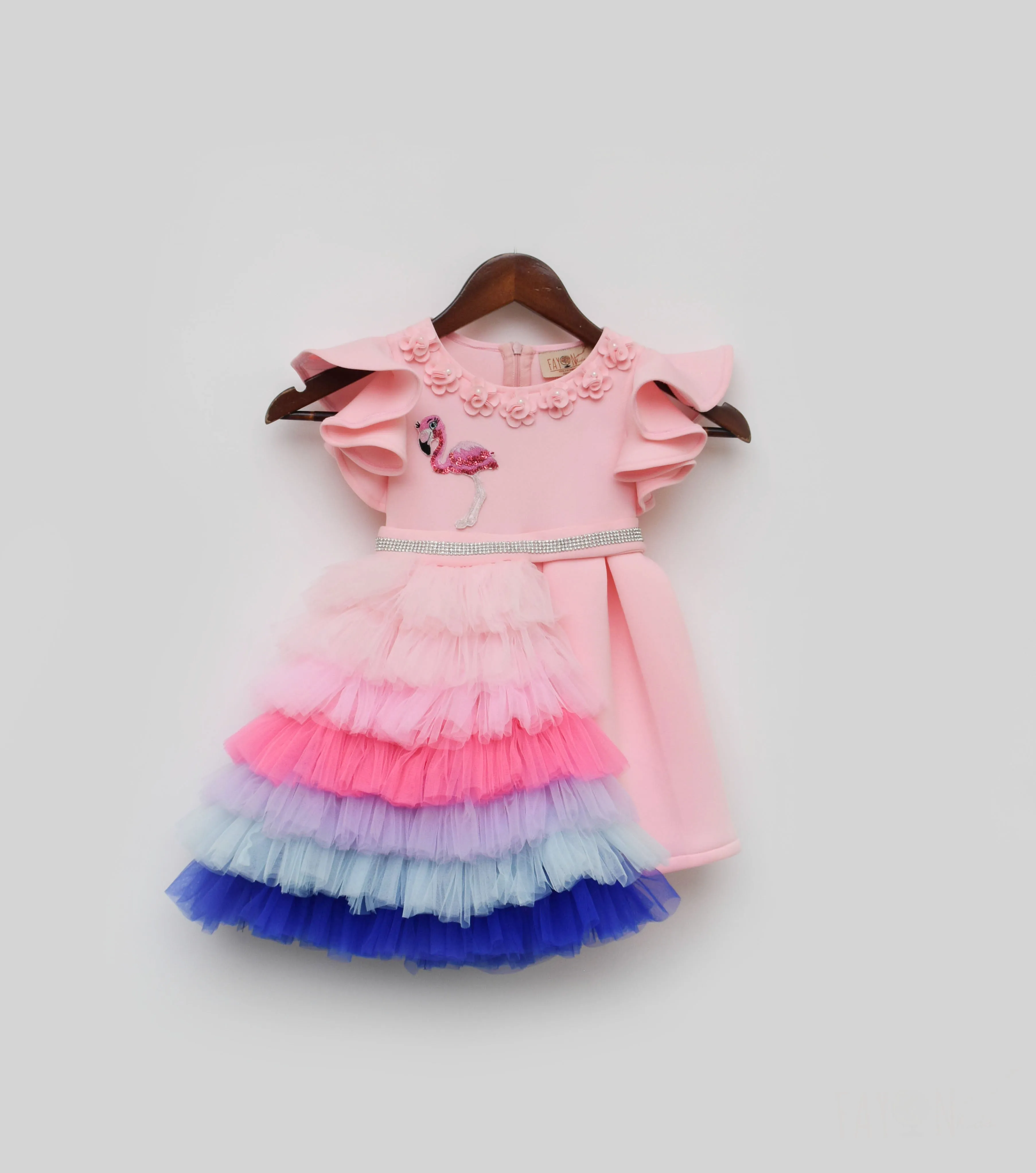 Pre Order: Pink Lycra Dress and Net Frills Trail