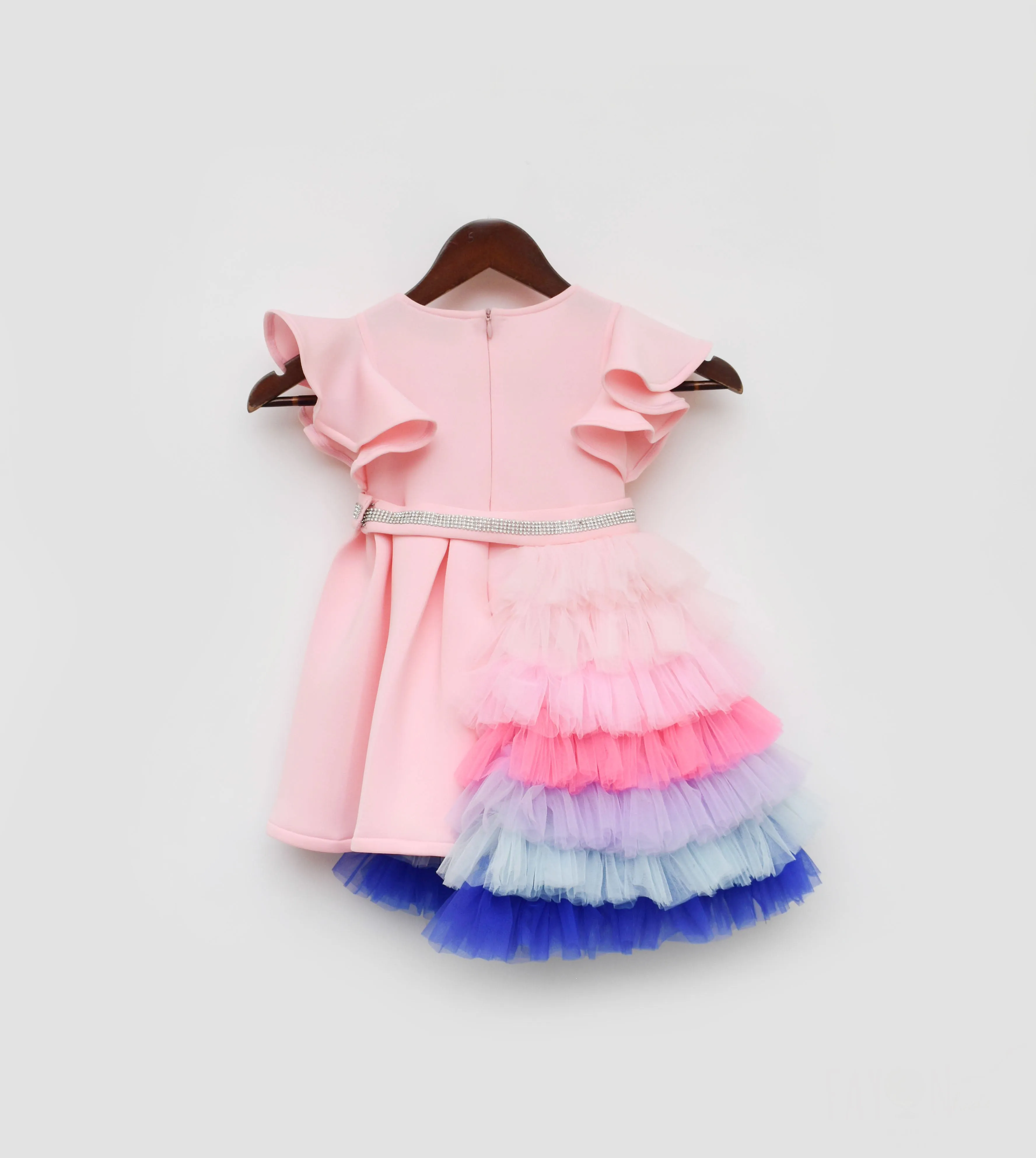 Pre Order: Pink Lycra Dress and Net Frills Trail