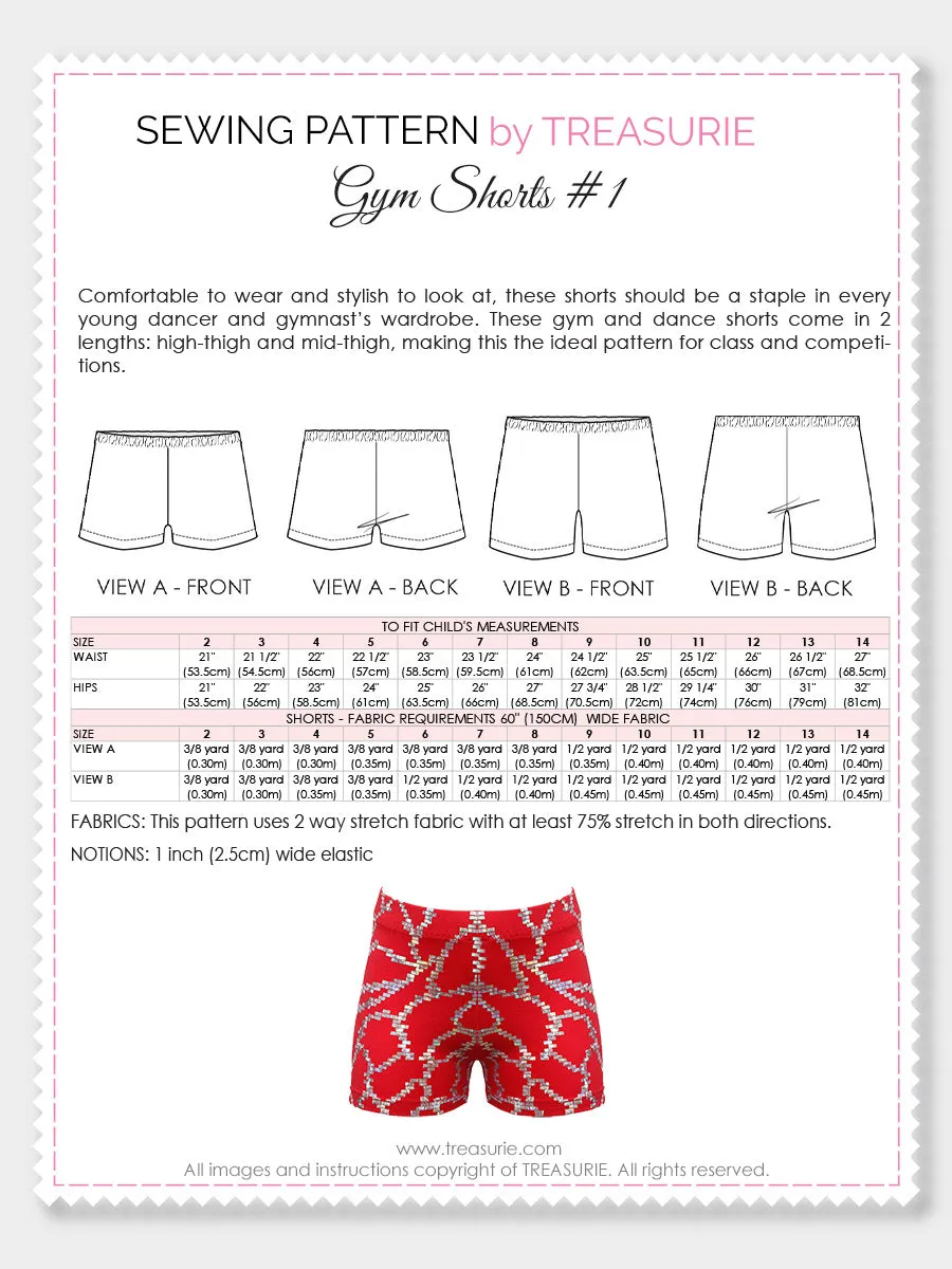 Shorts, Girls Gym & Dance - GYM SHORTS #1 (S501)