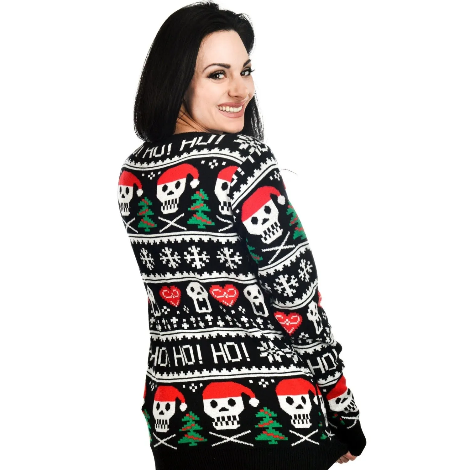 Skulls Ho Ho Ho Knit Christmas Sweater