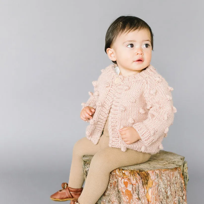 The Blueberry Hill Popcorn Cardigan Sweater - Blush