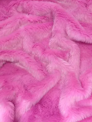 Tinsel Tip Short Shag Faux Fur / Bubblegum Silver / Sold By The Yard / 15 Yard Bolt