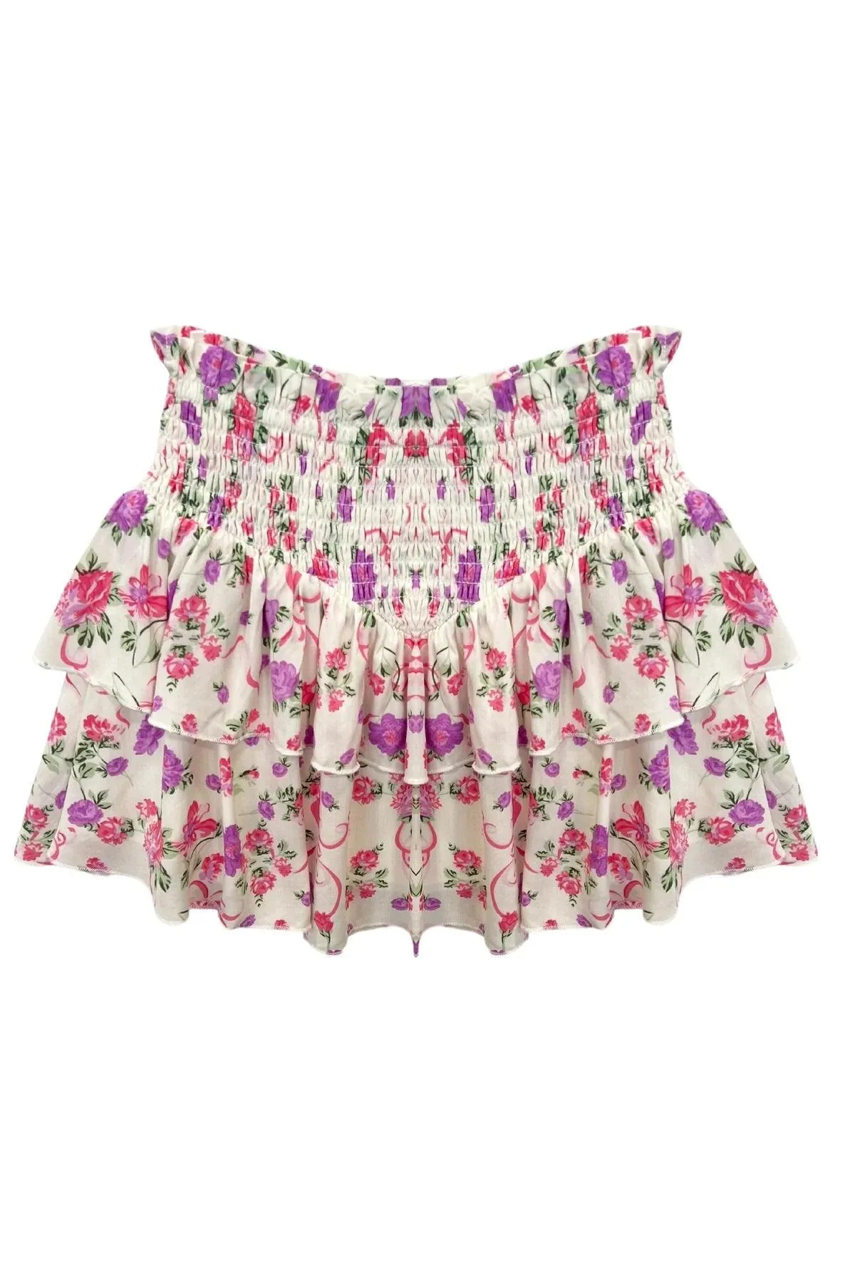 Tween Bottoms | Brooke Vintage White Bow Floral Skirt | Katie J NYC