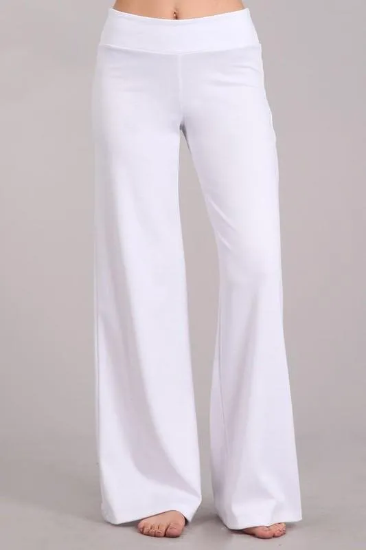 Wide Leg Ponte Pants in White