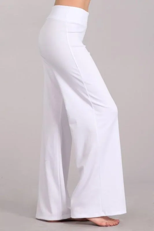 Wide Leg Ponte Pants in White