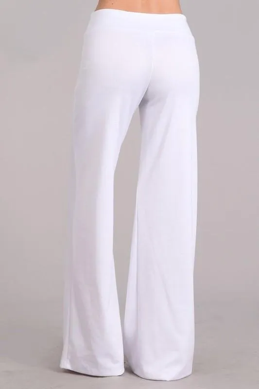 Wide Leg Ponte Pants in White