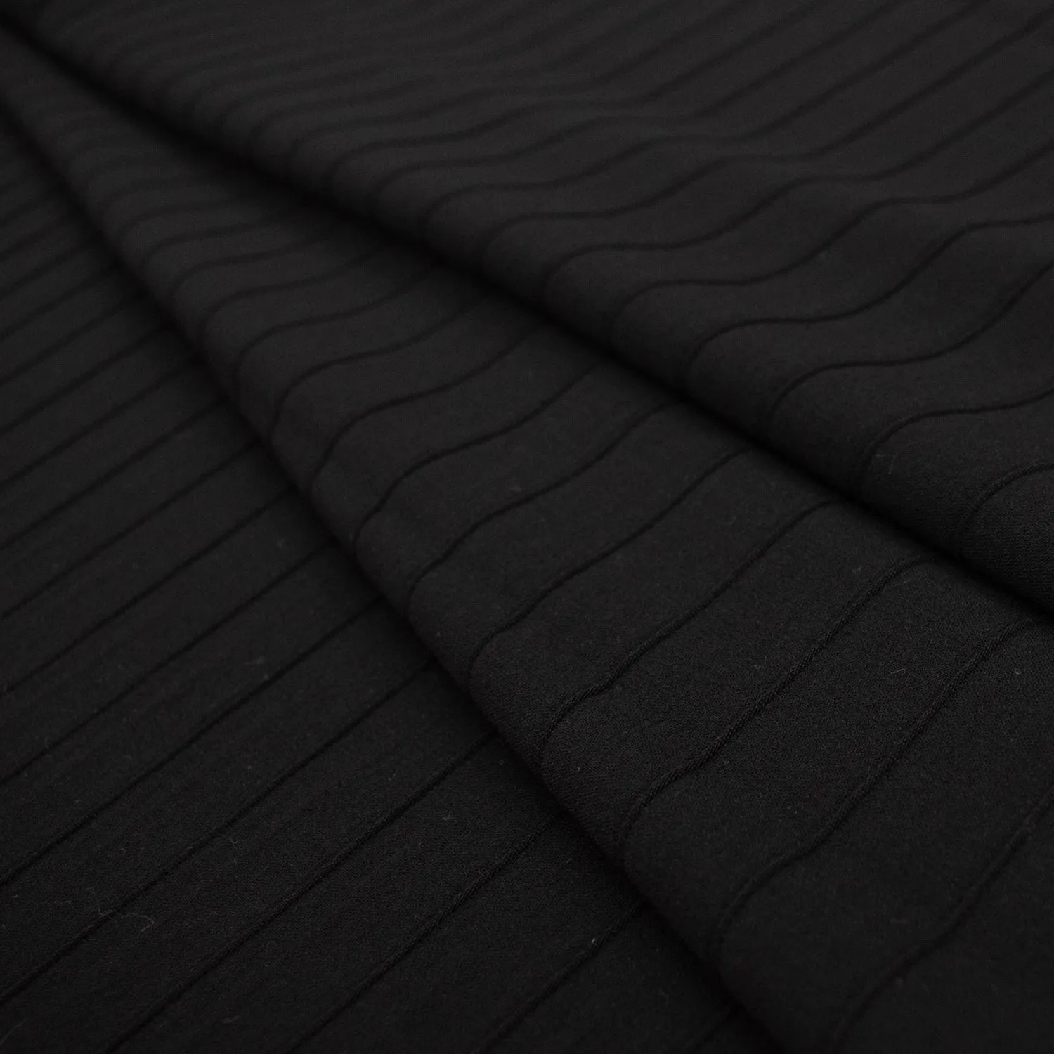 Wool Suiting Light Weight Design-52 Black Stripe